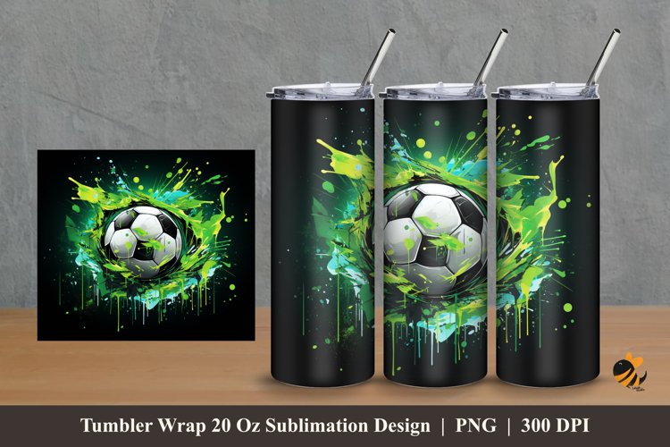 Graffiti Soccer Ball Tumbler Wrap Sublimation Design 2