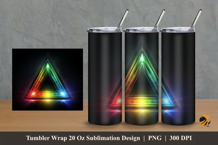 Colorful Pyramid Tumbler Wrap Sublimation Design 2