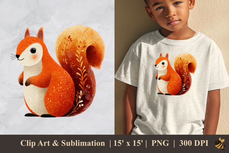Cute Squirrel DTF Sublimation Clipart Design 2