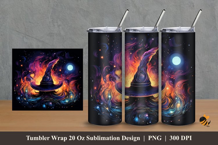 Magician Hat Tumbler Wrap Sublimation Design 2