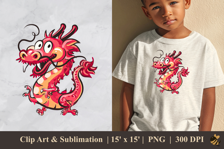Cute Red Dragon DTF Sublimation Clipart Design 2