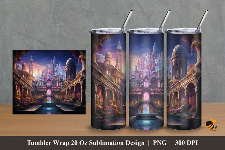 Royal Palace Tumbler Wrap Sublimation Design 2 example image 1