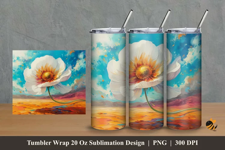 Flower Exploration Tumbler Wrap Sublimation Design 2