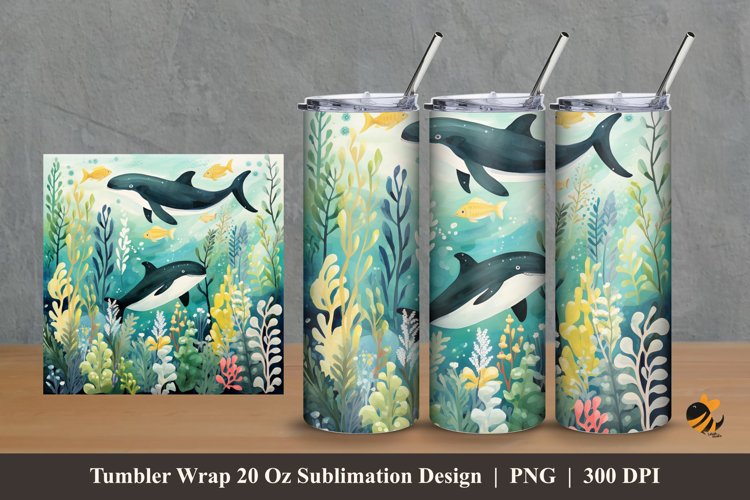 Underwater Tumbler Wrap Sublimation Design 2