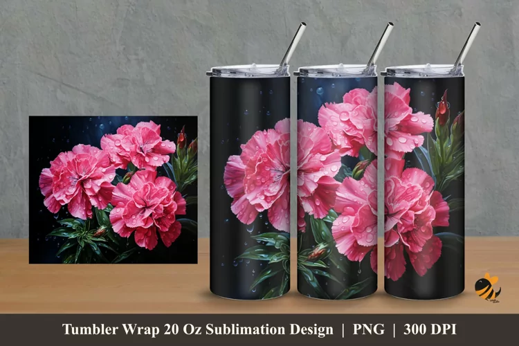 Sweet Flowers Tumbler Wrap Sublimation Design 2