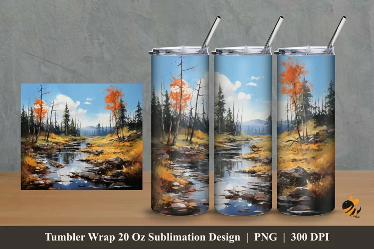 Panorama Tumbler Wrap Sublimation Design 2