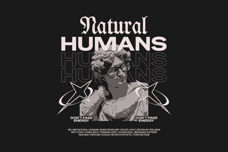 Natural Humans Urban Streetwear T-shirt Design