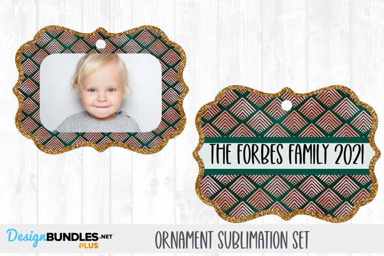 Green Ornamental | Photo Christmas Sublimation Ornament example image 1