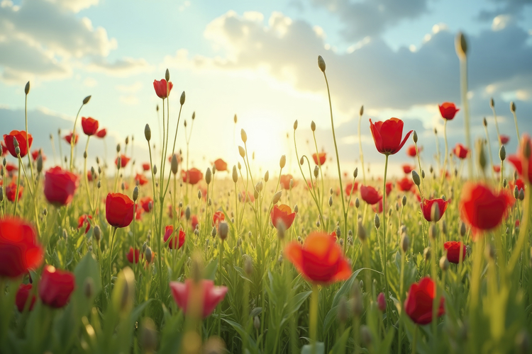 Poppy Field Background
