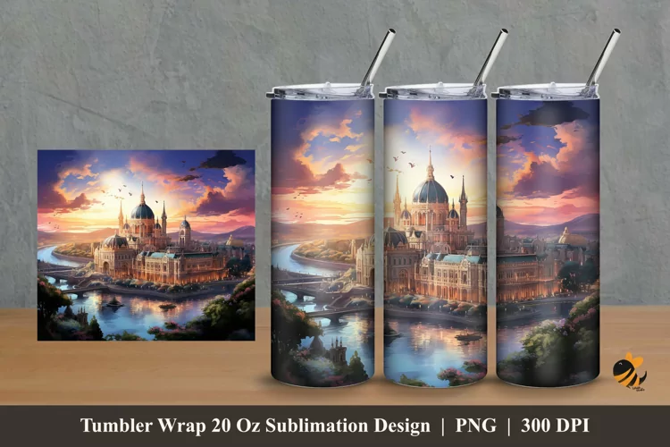 Magnificent Palace Tumbler Wrap Sublimation Design 2