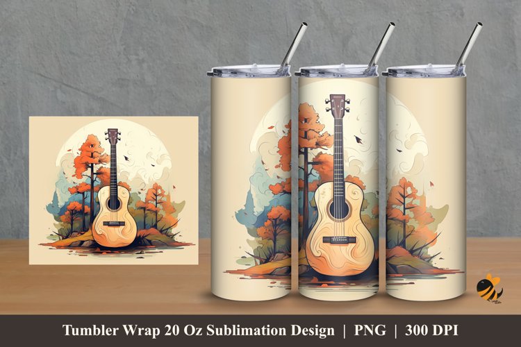 Guitar Solo Tumbler Wrap Sublimation Design 2