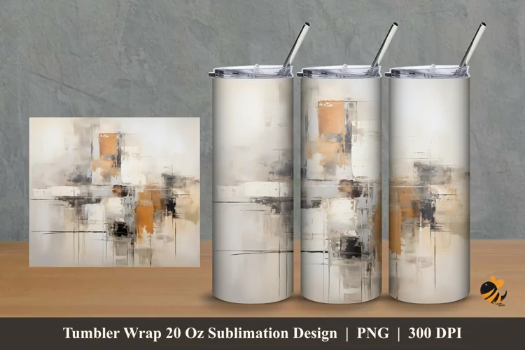 Abstract Oil Tumbler Wrap Sublimation Design 2