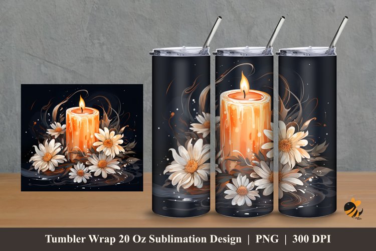 Candle Spa Tumbler Wrap Sublimation Design 2 example image 1