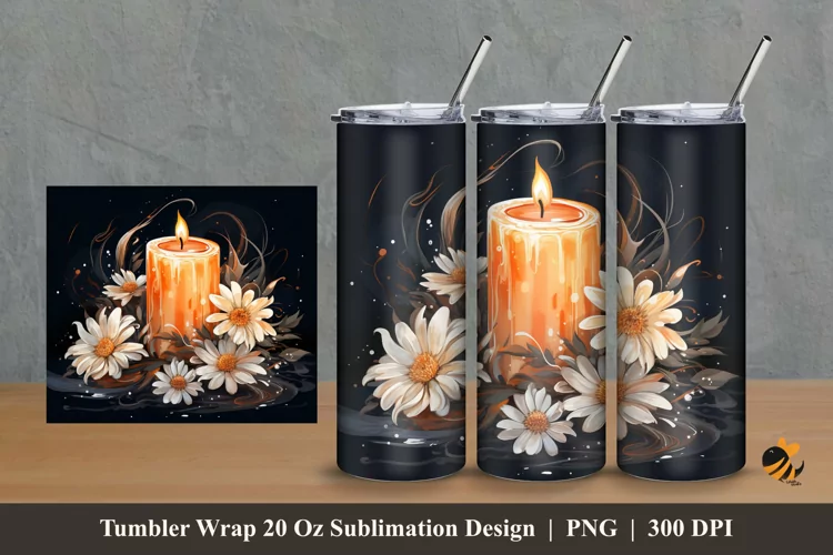 Candle Spa Tumbler Wrap Sublimation Design 2