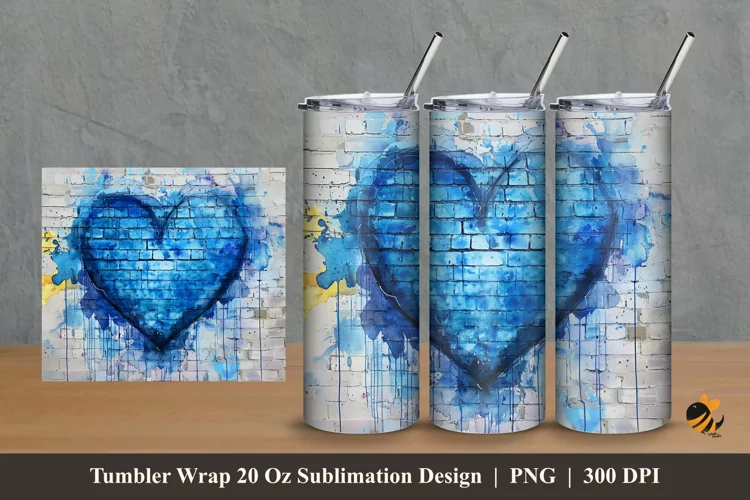 Love at Wall Tumbler Wrap Sublimation Design 2