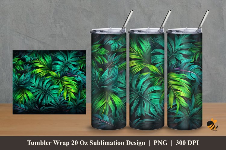 Shiny Plants Tumbler Wrap Sublimation Design 2