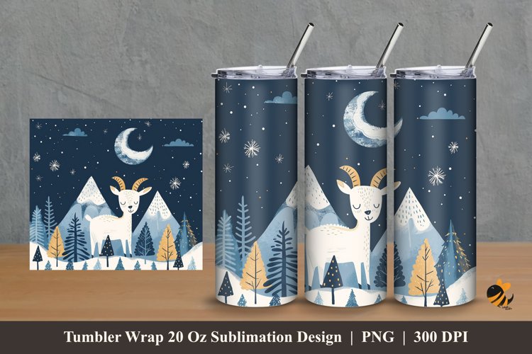 Mountain Goat Tumbler Wrap Sublimation Design 2