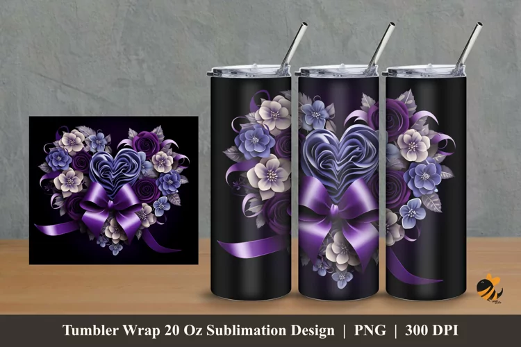 Luxury Rose Tumbler Wrap Sublimation Design 2