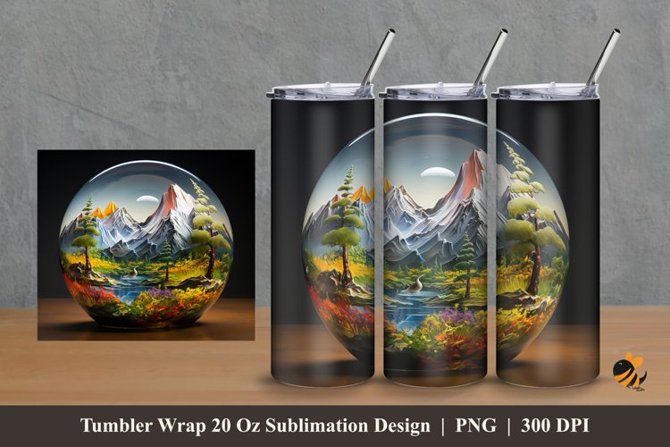 Aero Garden Illustration Tumbler Wrap Sublimation Design 2 example image 1