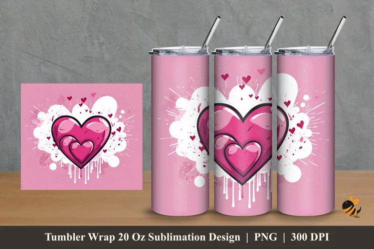 Simple Love Tumbler Wrap Sublimation Design 2