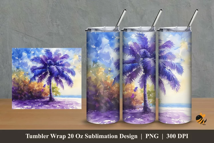 Nikau Palm Tumbler Wrap Sublimation Design 2