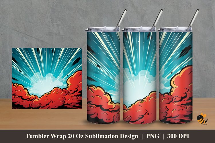Comic Effect Tumbler Wrap Sublimation Design 2