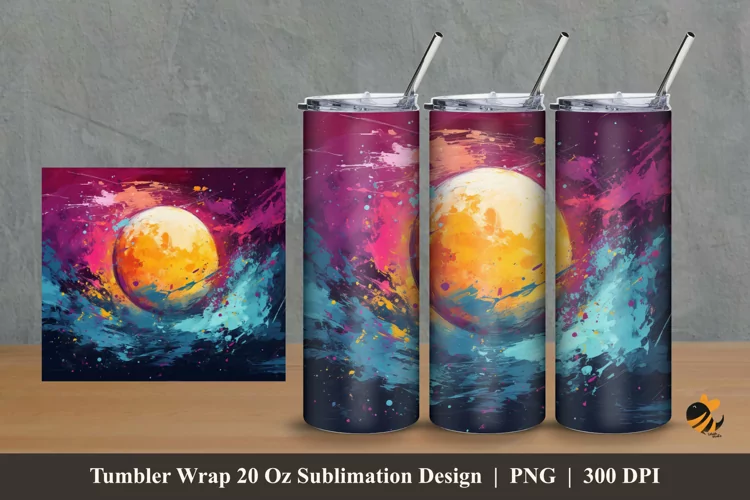 Painting Space Tumbler Wrap Sublimation Design 2