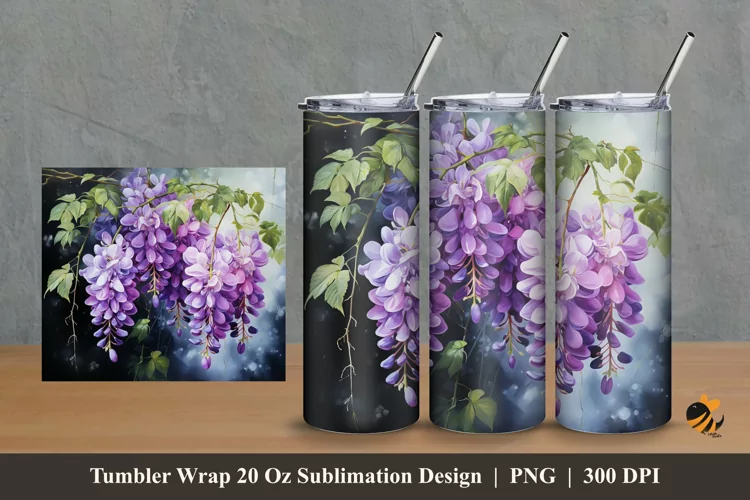 Garden Feel Tumbler Wrap Sublimation Design 2