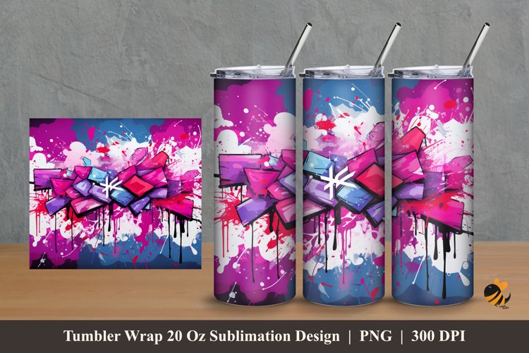 Graffity Splash Tumbler Wrap Sublimation Design 2