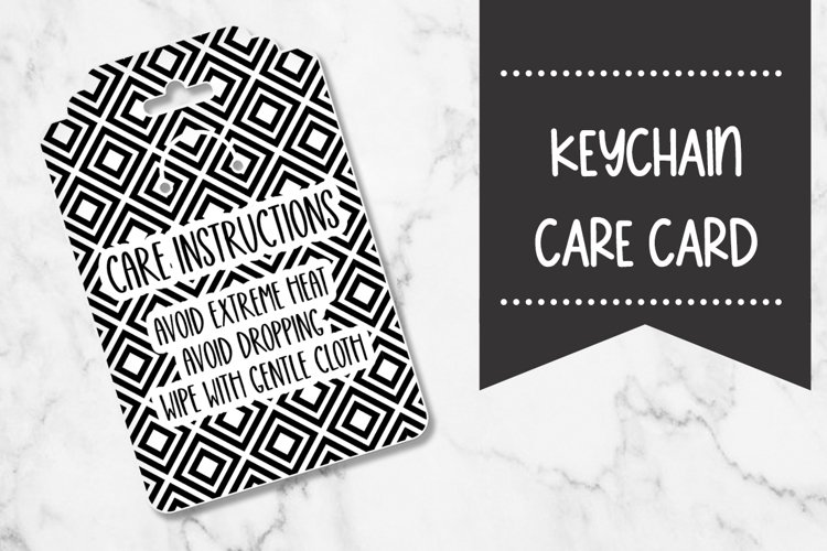 Black & White Retro| Keychain Care Card example image 1