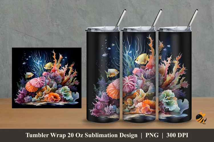 Aquascape Gallery Tumbler Wrap Sublimation Design 2