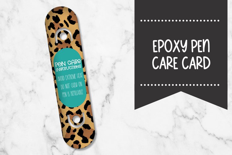 Epoxy Pen Care Card |Leopard Print example image 1