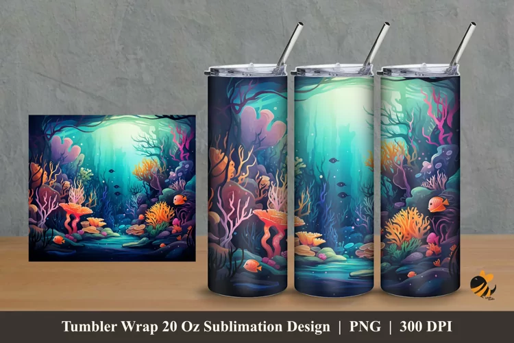 Beautiful Depth Tumbler Wrap Sublimation Design 2