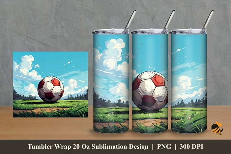 Soccer Tumbler Wrap Sublimation Design 2