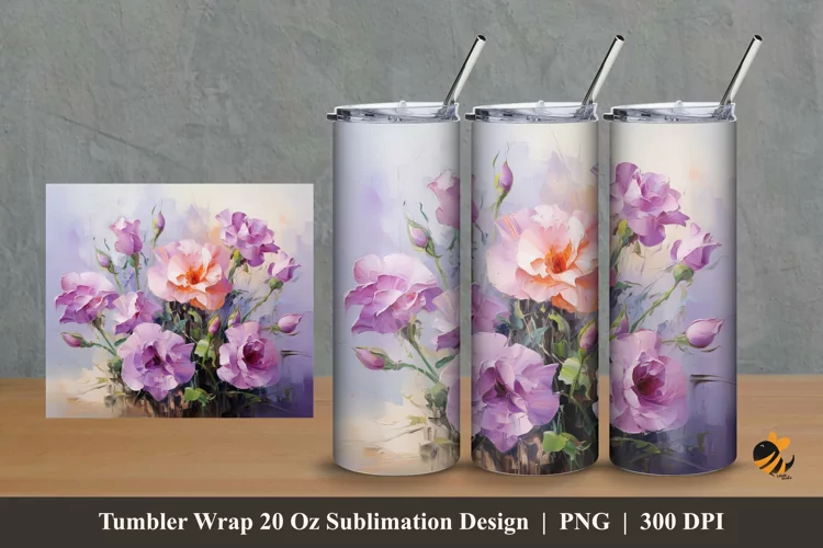 Purple Love Tumbler Wrap Sublimation Design 2