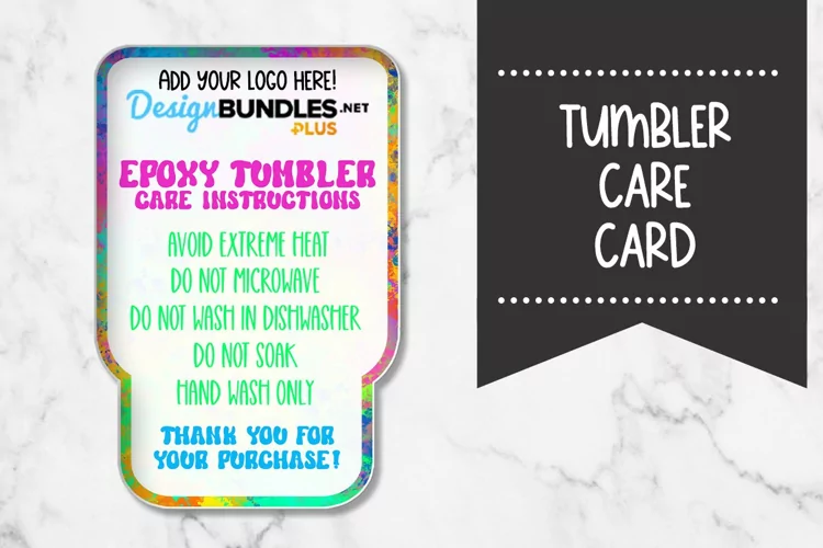 Tie Dye Tumbler Care Card