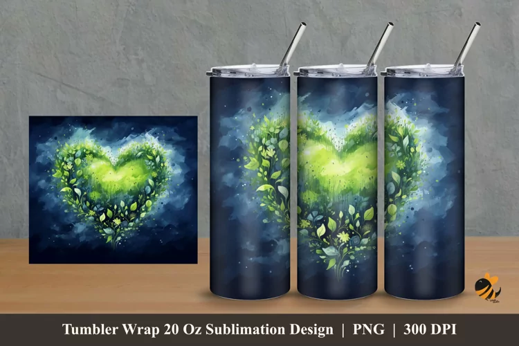 Grass With Love Tumbler Wrap Sublimation Design 2