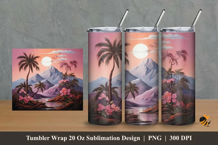 Nature Panoramic Tumbler Wrap Sublimation Design 2