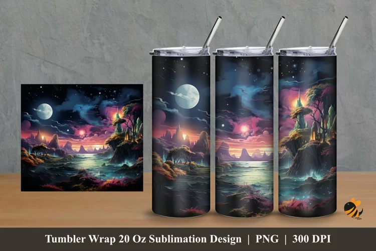Fantasy Island Tumbler Wrap Sublimation Design 2