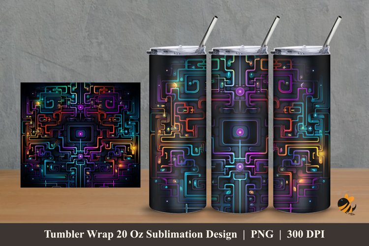 Labyrinth Tumbler Wrap Sublimation Design 2 example image 1