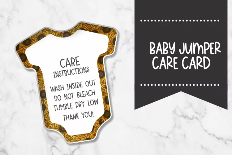 Baby Jumpsuit Care Card |Sunflower