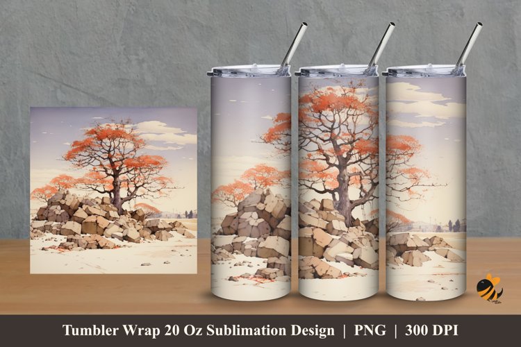Nature Outdoor Tumbler Wrap Sublimation Design 2