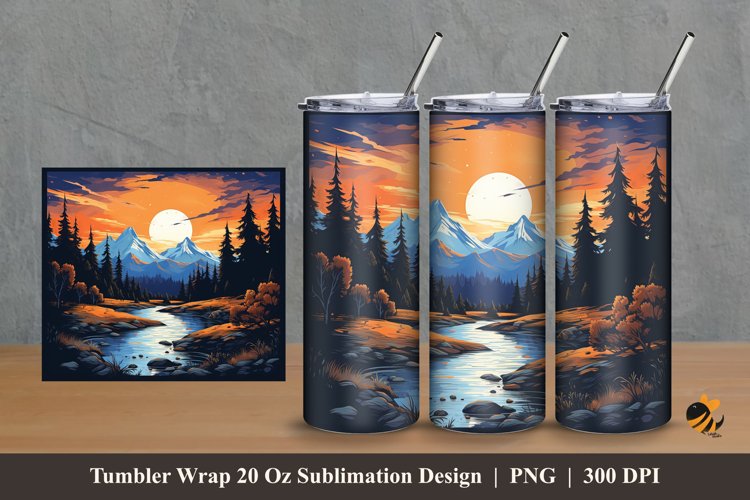 Enchanting at Night Tumbler Wrap Sublimation Design 2