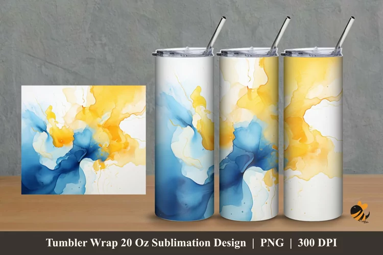 Abstract Painting Tumbler Wrap Sublimation Design 2