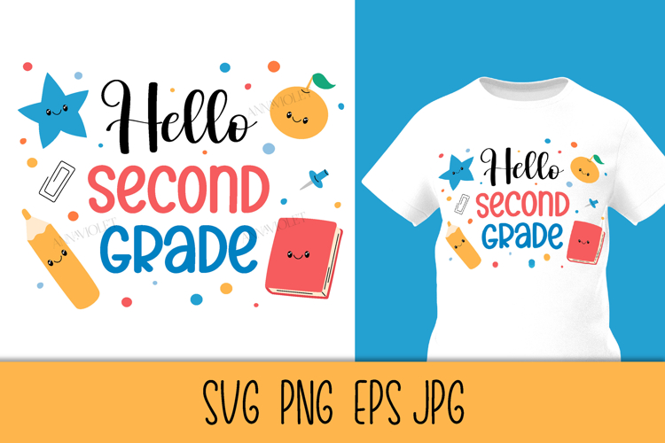 Hello 2nd Grade SVG | Back to School 2026 | Second Grade PNG