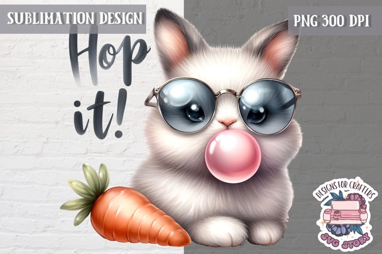 Cute Animal Easter BABY Sublimation Design PNG Spring Bunny