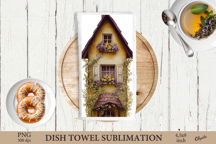 Whimsical Easter Dish Towel Sublimation PNG