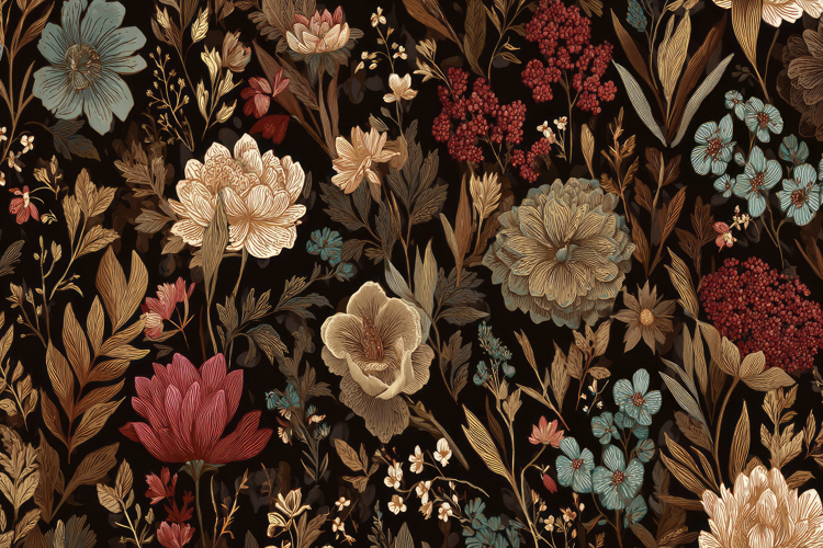 Dahlia Flowers Pattern Background