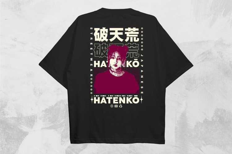 Hatenko Streetwear PNG T-shirt Design