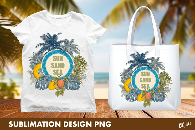 Summer, Beach, Tropical Tshirt Design Sublimation